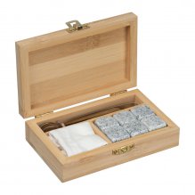 Set cuburi de granit in cutie bambus