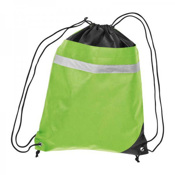 Sac sport non-wowen cu dunga reflectorizanta