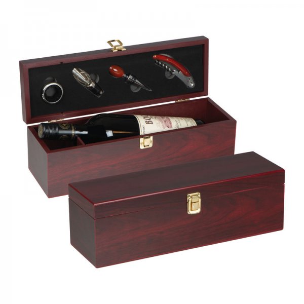 Cutie de vin din lemn pentru 1 sticla